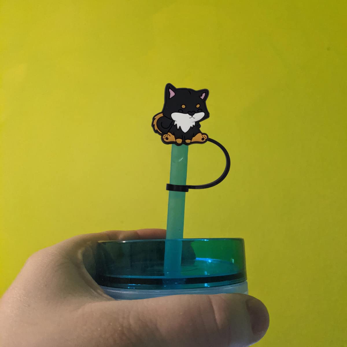 6 Pieces Cute Drinking Straw Caps Cover For 6-8 Mm Reusable Drinking Stanley Cup Straw Tips Lids Dust-Proof Straw Plugs(Kitten,