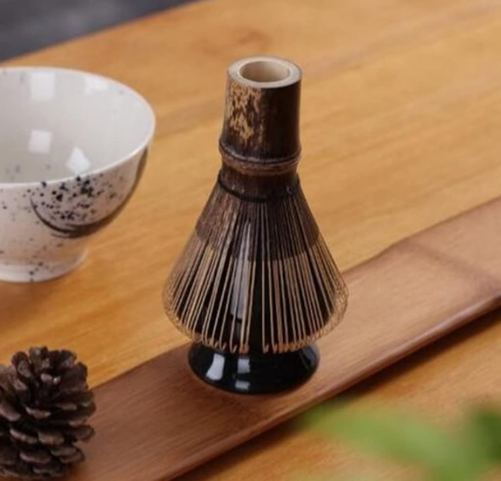 U-D Matcha Tea Whisk Holder Ceramic Holder Chasen Stand Fit For Traditional Japanese Tea Matcha Chasen Tea Set Accessories (Blac