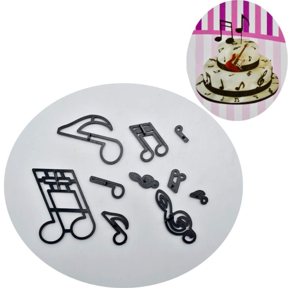 Music Fondant Cutters, Airlxf 10Pcs Wedding Cookie Cutter Set For Anniversary/Bridal/Engagement Cake Decorating Sugarcraft Cutti
