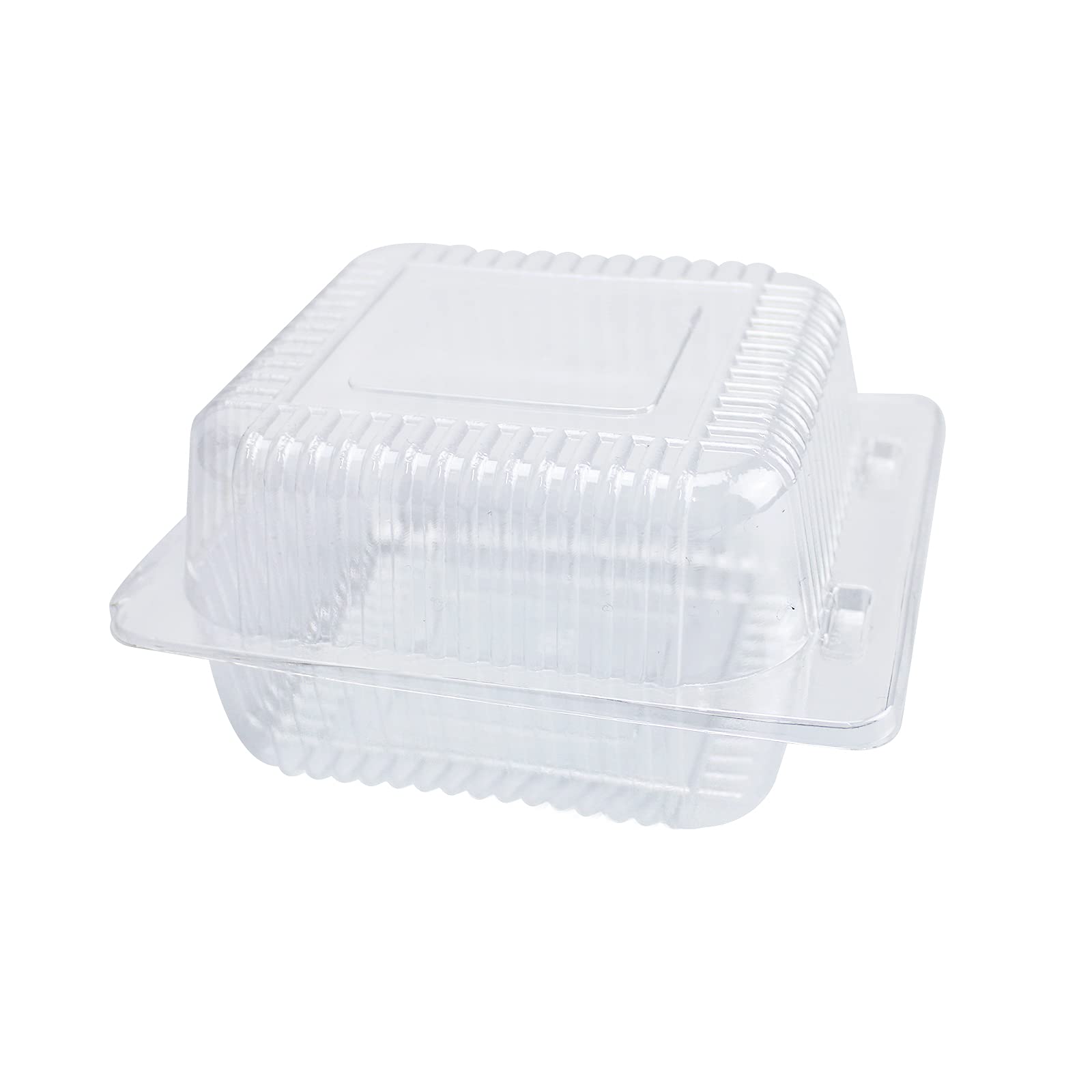 Clear Hinged Plastic Containers with Lids,50PC Square Plastic Hinged Food Container Individual Cake Slice Containers Disposable 