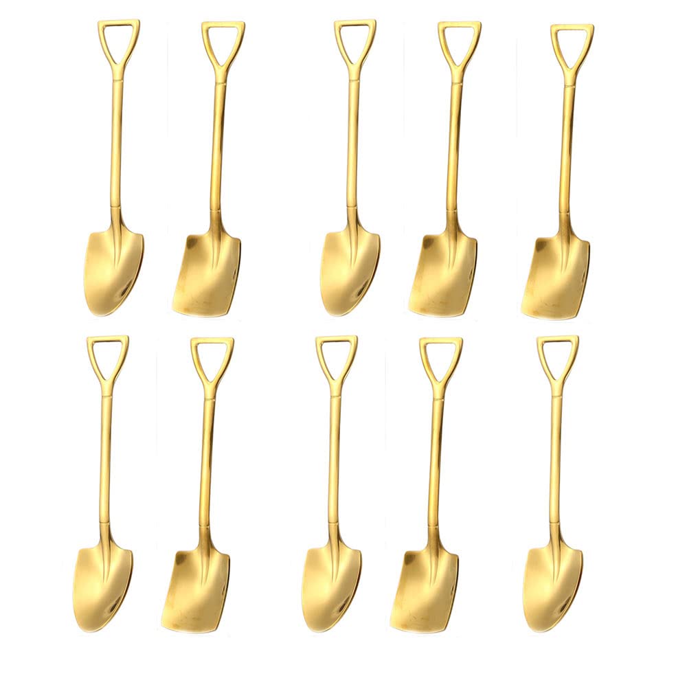10Pcs Dessert Spoon Shovel Spoon Coffee Spoon Dessert Spoons For Edible Ice Cream Dessert Coffee Tea Sundaes