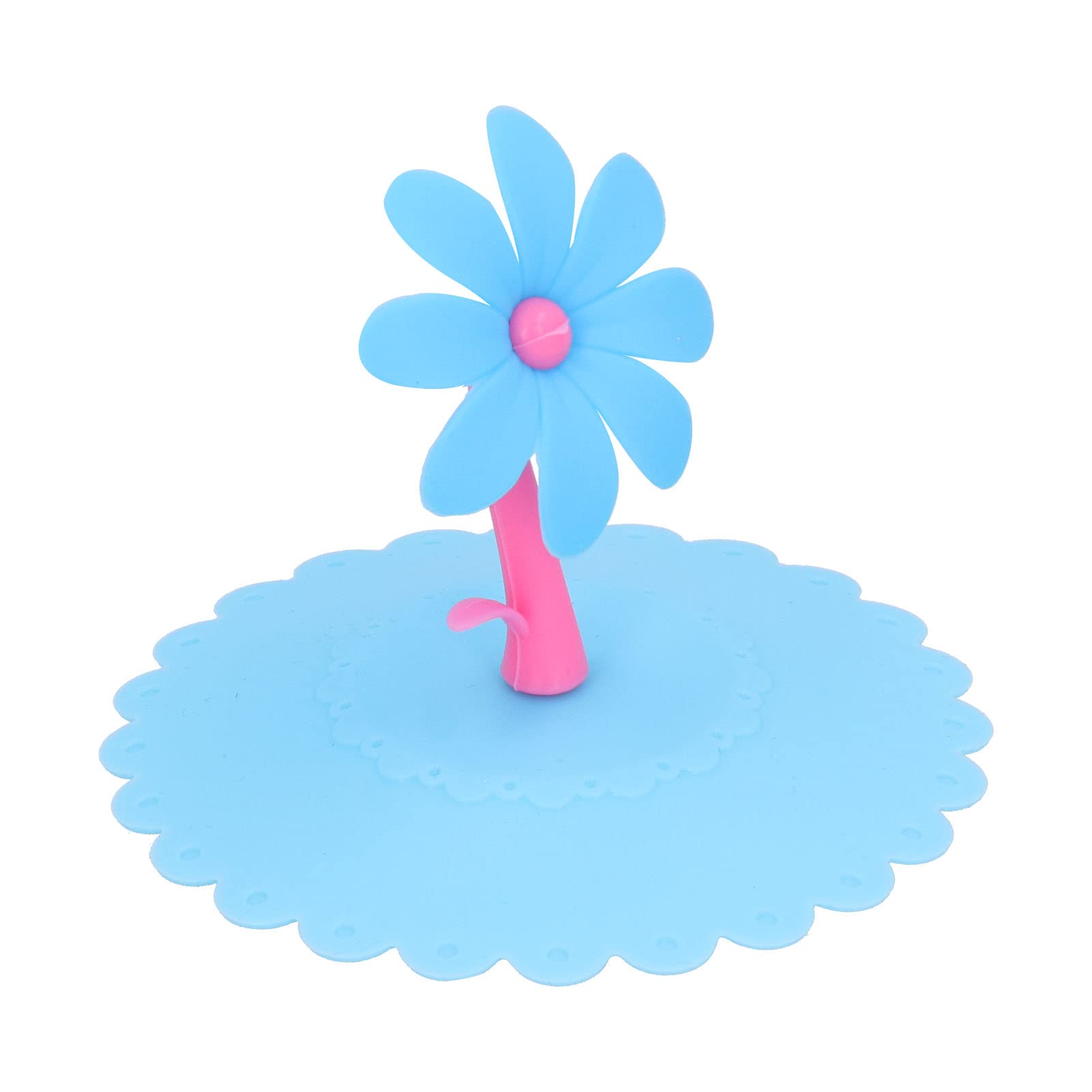Silicone Lid, Food Grade 11cm Small Size Silicone Cup Cover Easy to Clean for Home for Kitchen(Blue Flowers)