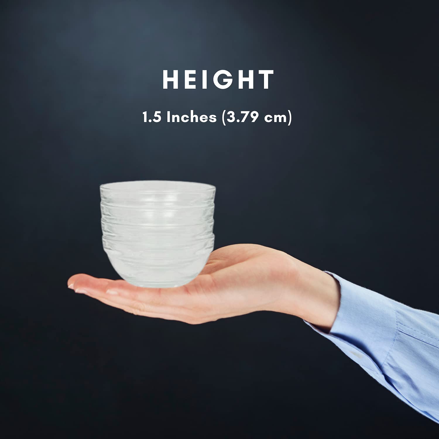 3.5 Inch Mini Meal Prep Bowls - Glass Ramekins Bowls | Stackable Clear Serving Bowls | Bowl for Salad  Dessert  Dips  Nut | Candy Dishes  Stackable and Dishwasher Safe | Kitchenware - Set of 6