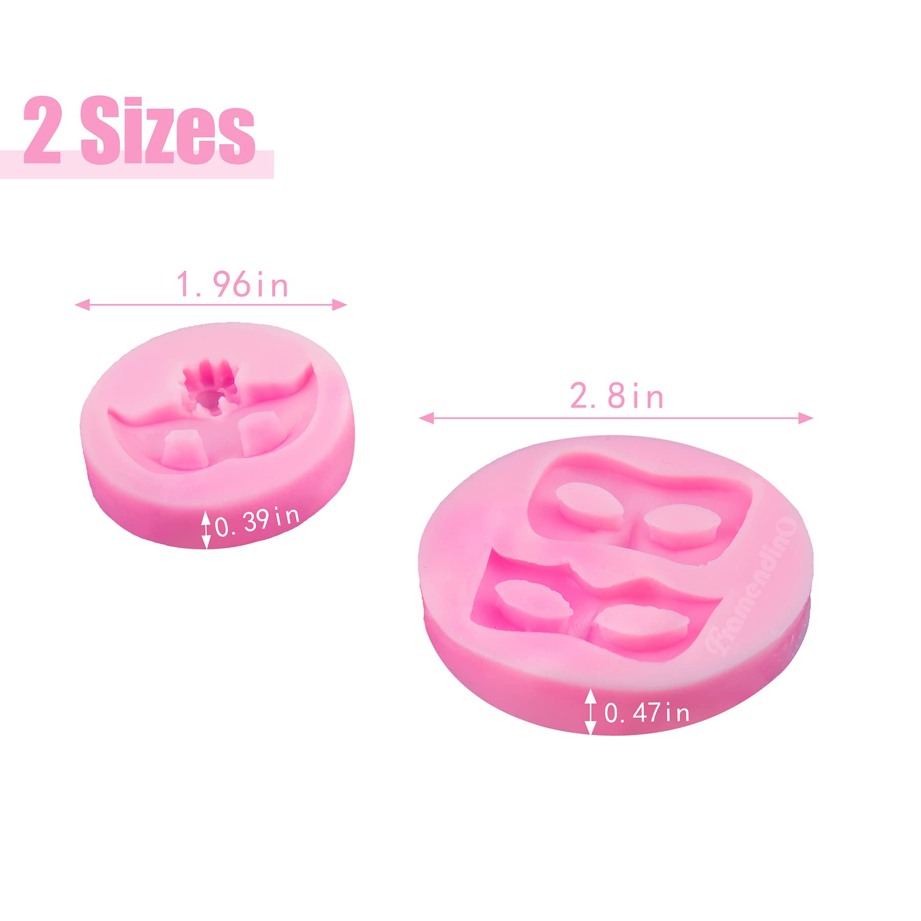 Framendino Mini Masquerade Mask Molds - 2 Pack Silicone Fondant & Chocolate Molds for Cake Decorating - Style A - MC17242F_GROUP1