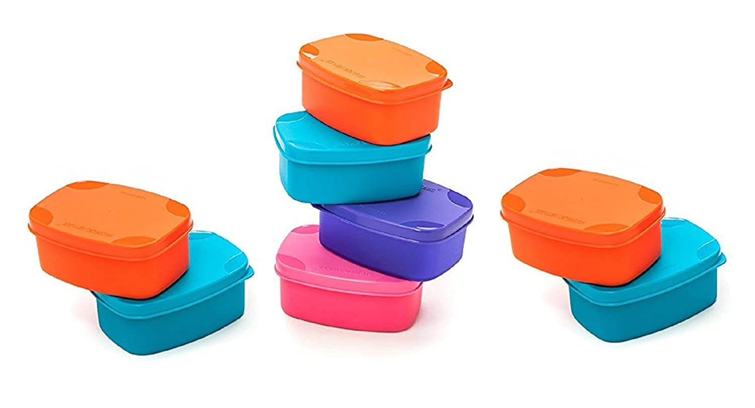 Signora Ware Cute Plastic Container Set, 100Ml, Set Of 8, Multicolour, BlueViolet