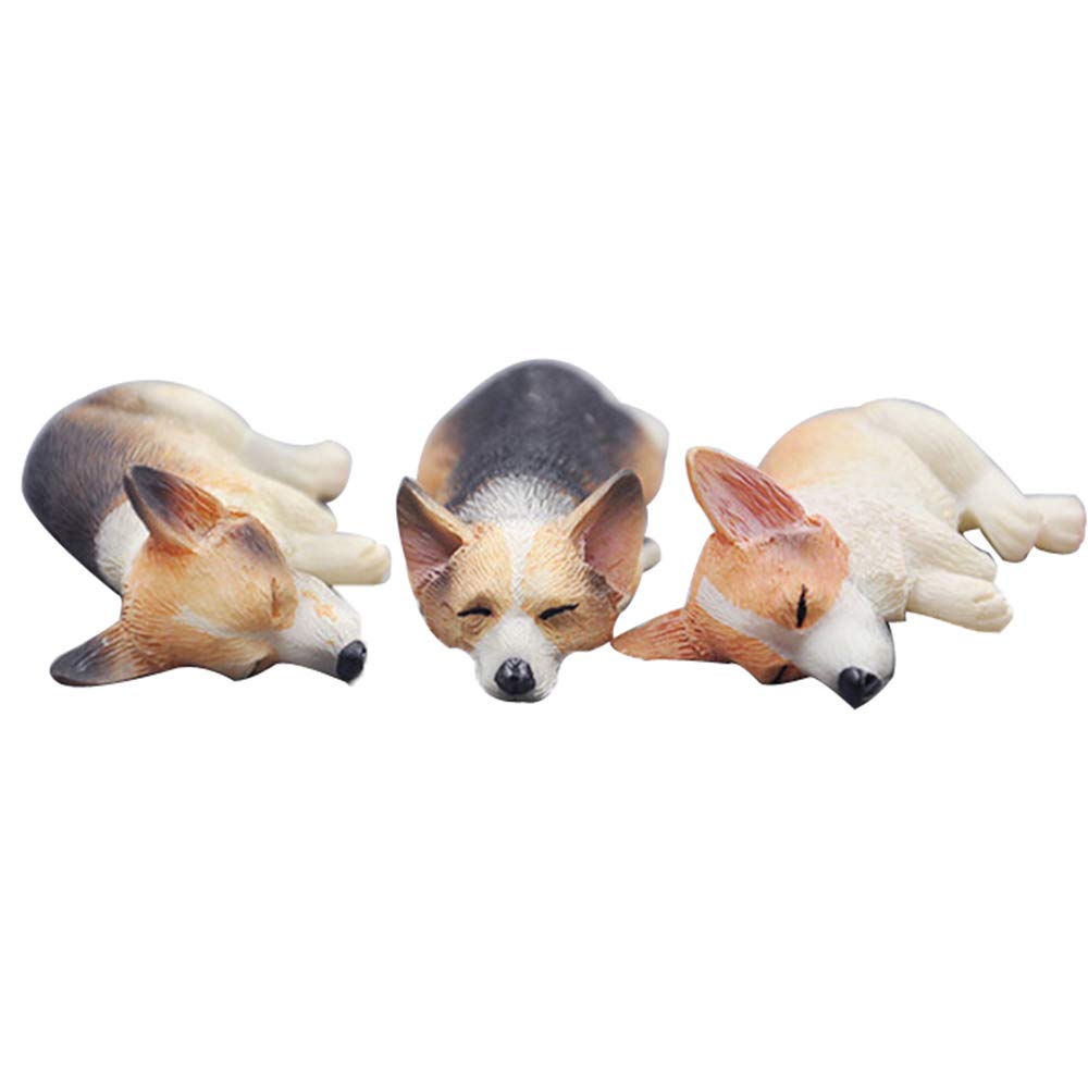 Fewo 6-Cavity Sleeping Dog Corgi And French Bulldog Silicone Mold For Fondant Chocolate Candy Gum Paste Polymer Clay Resin Kitch
