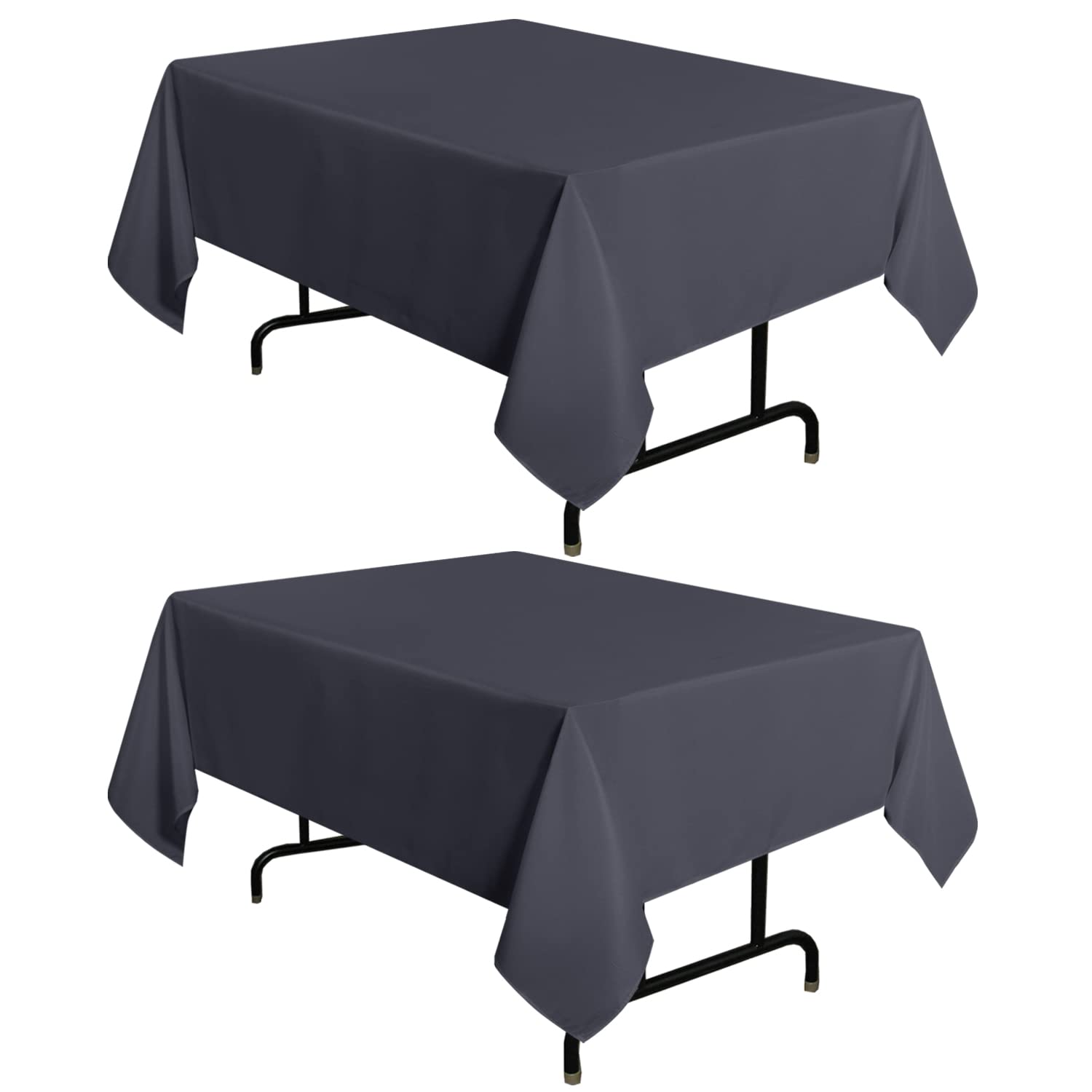 Sancua 2 Pack Dark Grey Tablecloth 54 X 54 Inch, Stain And Wrinkle Resistant Square Table Cloth - Washable Polyester Table Cover