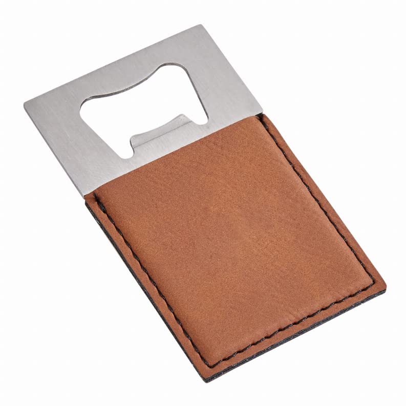 Leatherette Opener Caramel  3.5'' X 2''