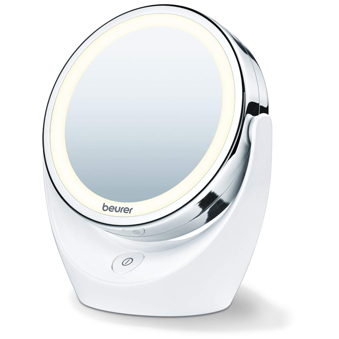 Beurer 5X Magnifying Double-Sided Cosmetic Vanity Makeup Mirror Illuminated | Led Lights | 360 Degree Swivel Rotation| Cordless