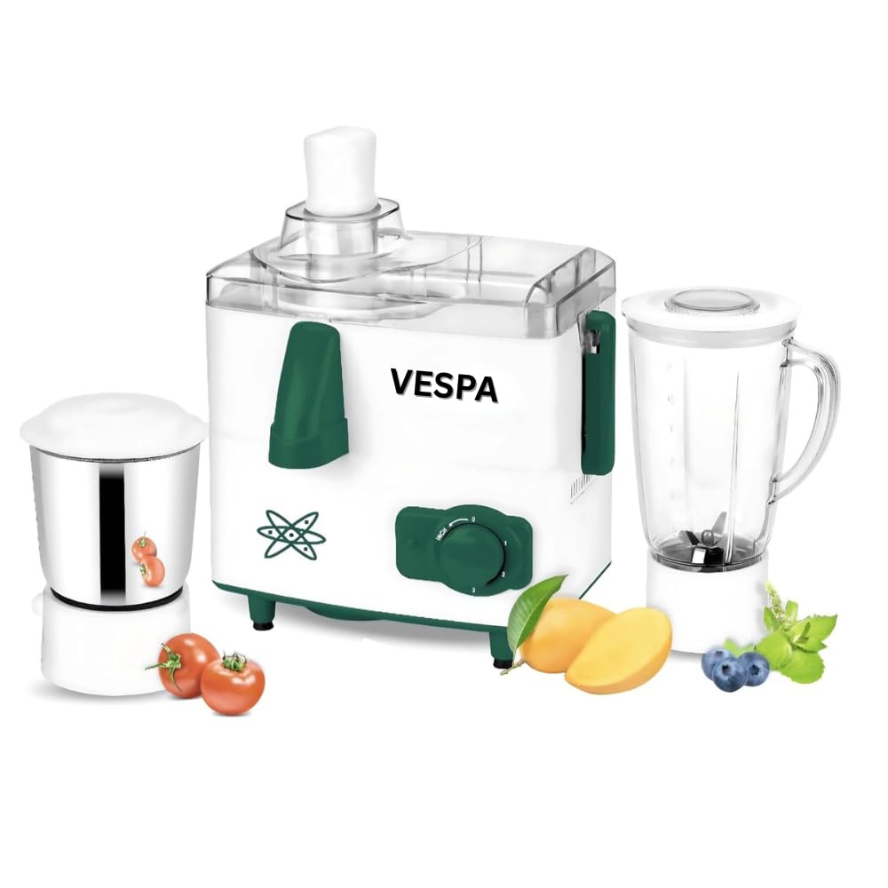 Vespa 500W Juicer Mixer Grinder With 2 Multipurpose Jars | Powerful Juicing, Mixing & Grinding | Real Juicer Technology | 3-Year
