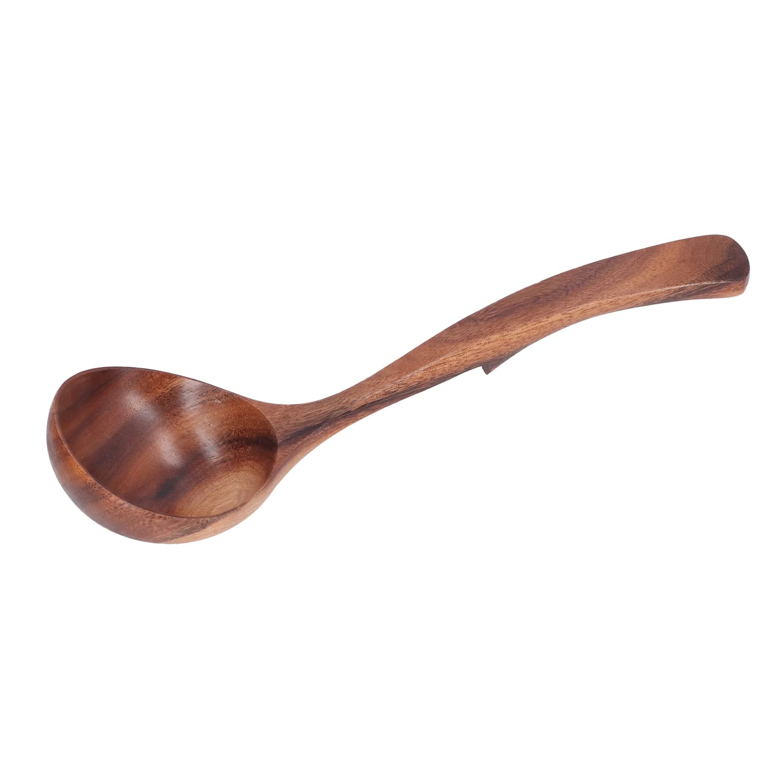 Mingzhe Natural Texture Long Handle Ladle for Soup and Dinnerware in Wood  1 Kitchen Essential (Small Size)