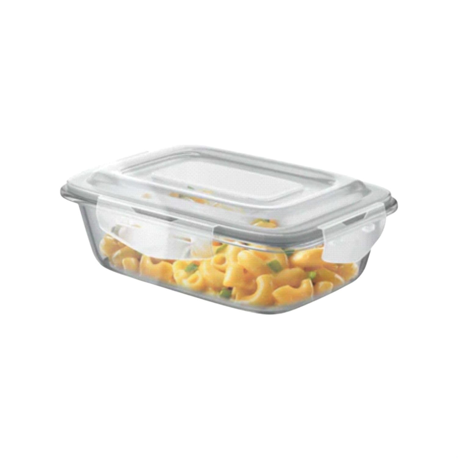 Signoraware Safe N Store Glass Rectangular Container | Airtight & Leakproof Locking Lid | Microwave Safe | Ideal For Carrying Ho