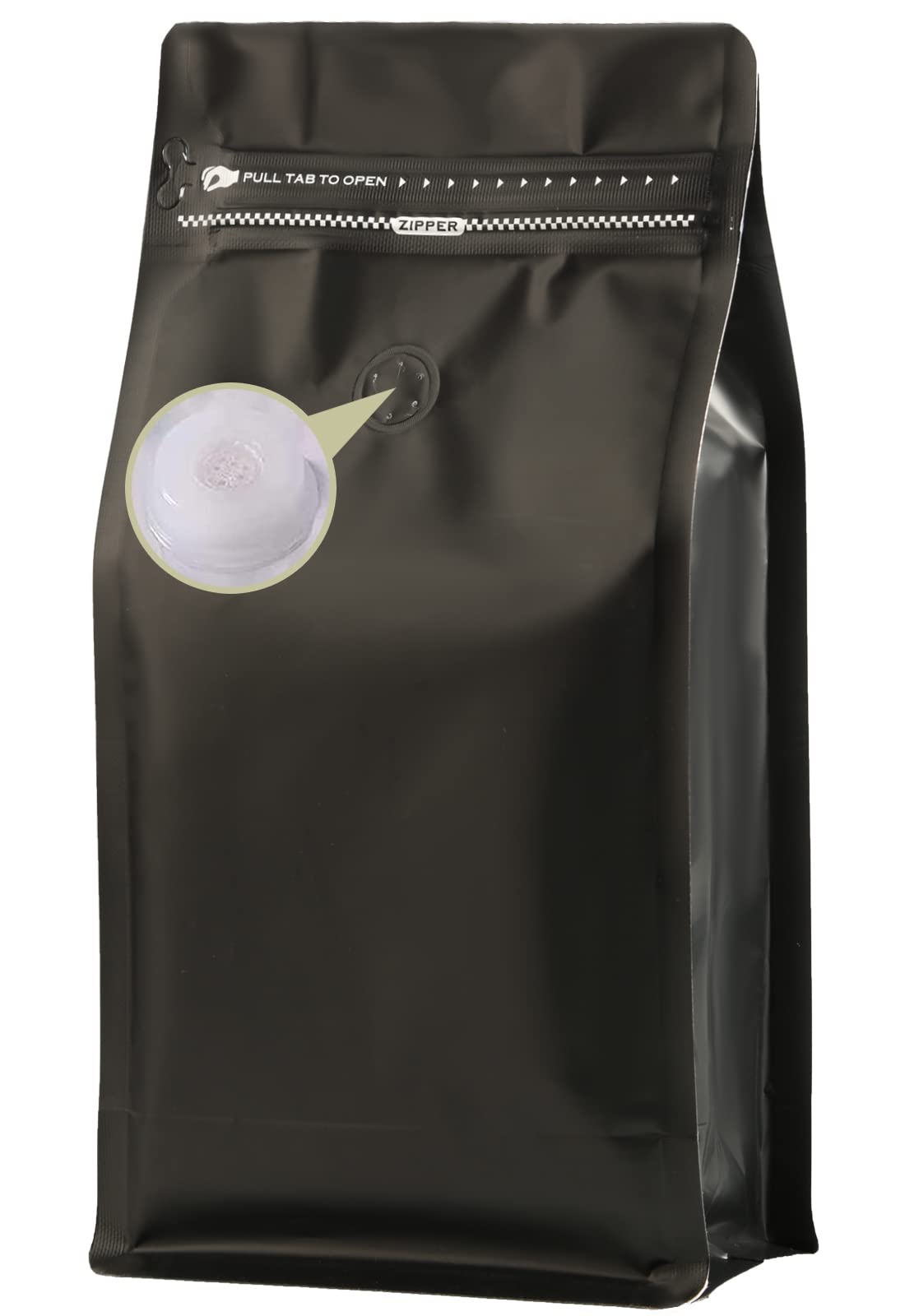 DMPACKDM Coffee Bags with Valve(16 oz,1 lb,100pcs) Black High Barrier Aluminumed Foil Flat Bottom Heat Sealed Coffee Beans Packa