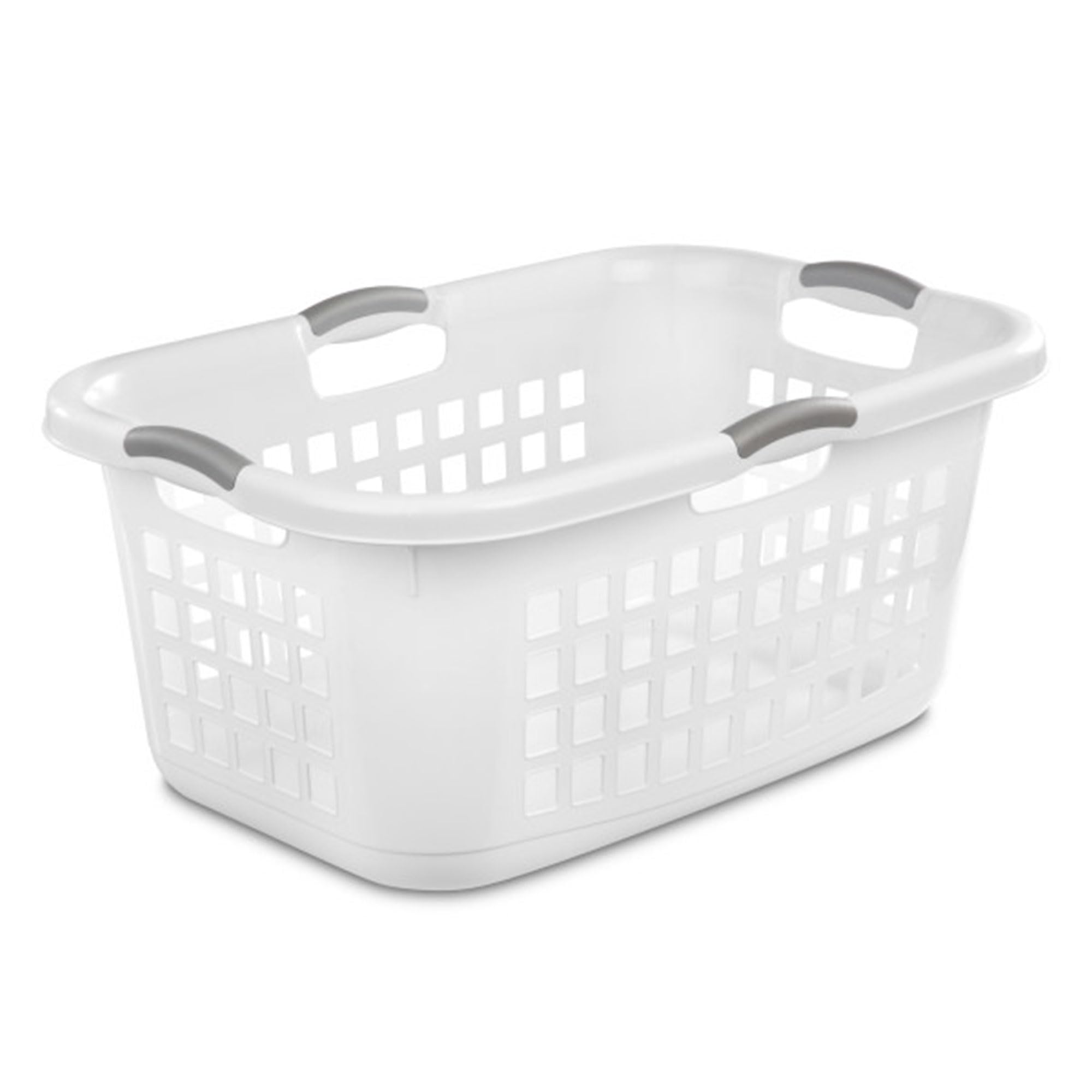 Sterilite 2 Bushel Ultra Laundry Basket, Large, Plastic With Comfort Handles To Easily Carry Clothes To And From The Laundry Roo