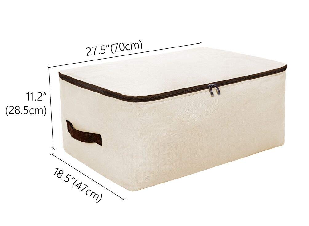 Large Canvas Soft Bedding, Garment Storage Organizer Bag For Wardrobe, Oversize Breathable Soft Bags For Queen/King Size Blanket