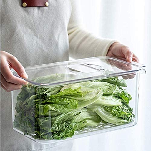 Sanno Vegetable Fruit Containers Fridge Containers,Freezer Produce Saver Refrigerator Organizer Bins With Vented Lids And Drain