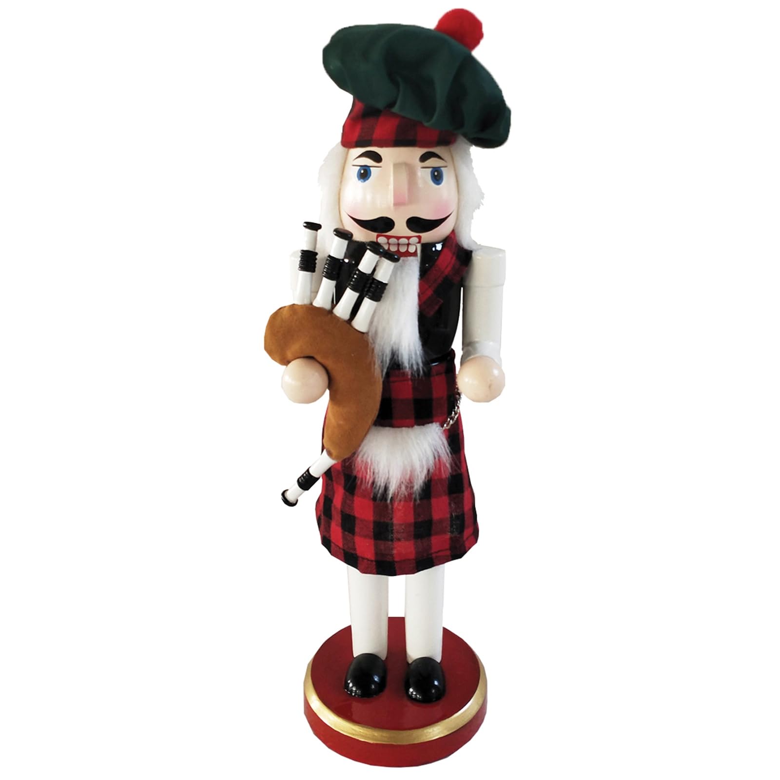 Santa's Workshop Scottish Bagpiper Wood Nutcracker Decoration 14 Inch
