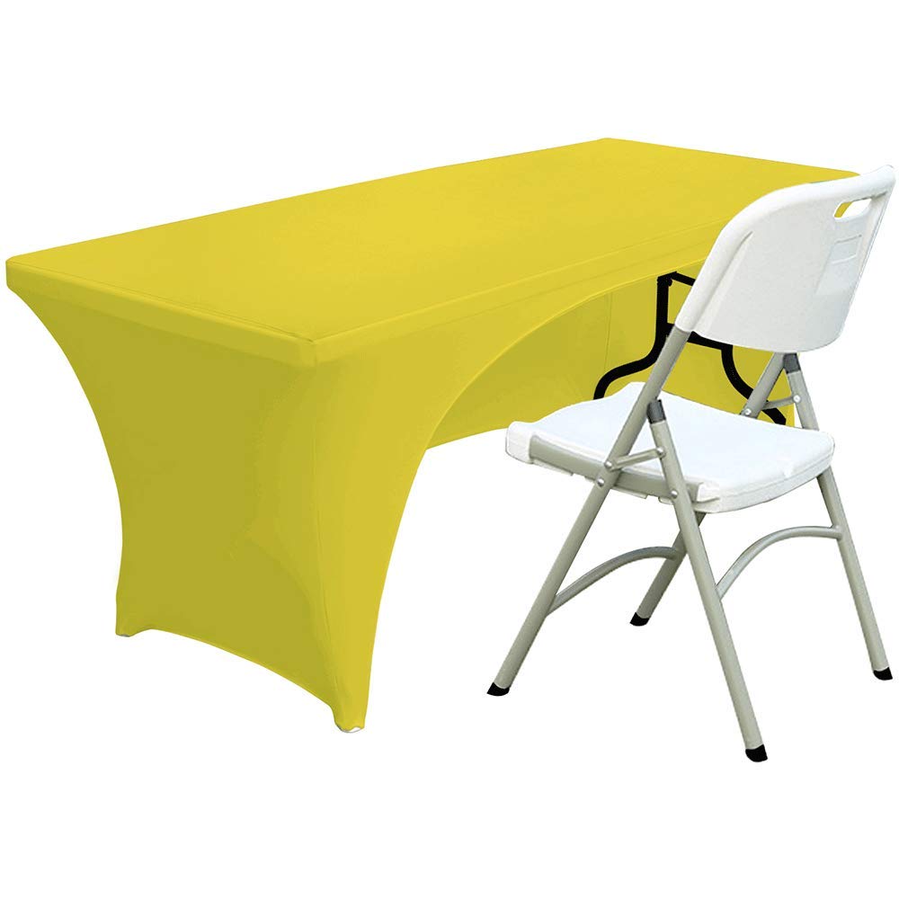Abccanopy 30+ Colors Spandex Table Cover 6 Ft. Fitted Polyester Tablecloth Stretch Spandex Tablecover-Table Toppers(Open Back Ye