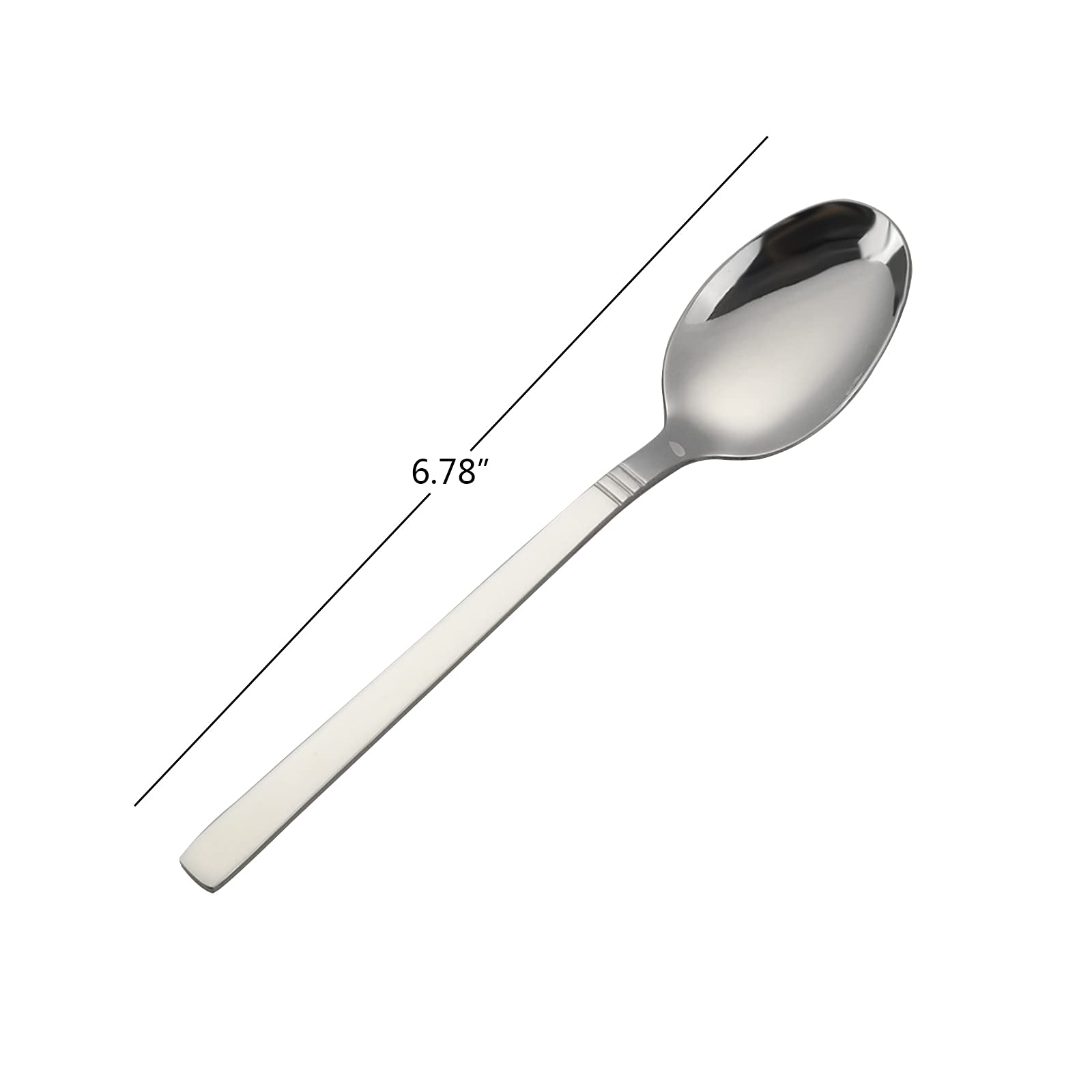 Morcte Stainless Steel Dessert Spoons, 12-Piece Teaspoon