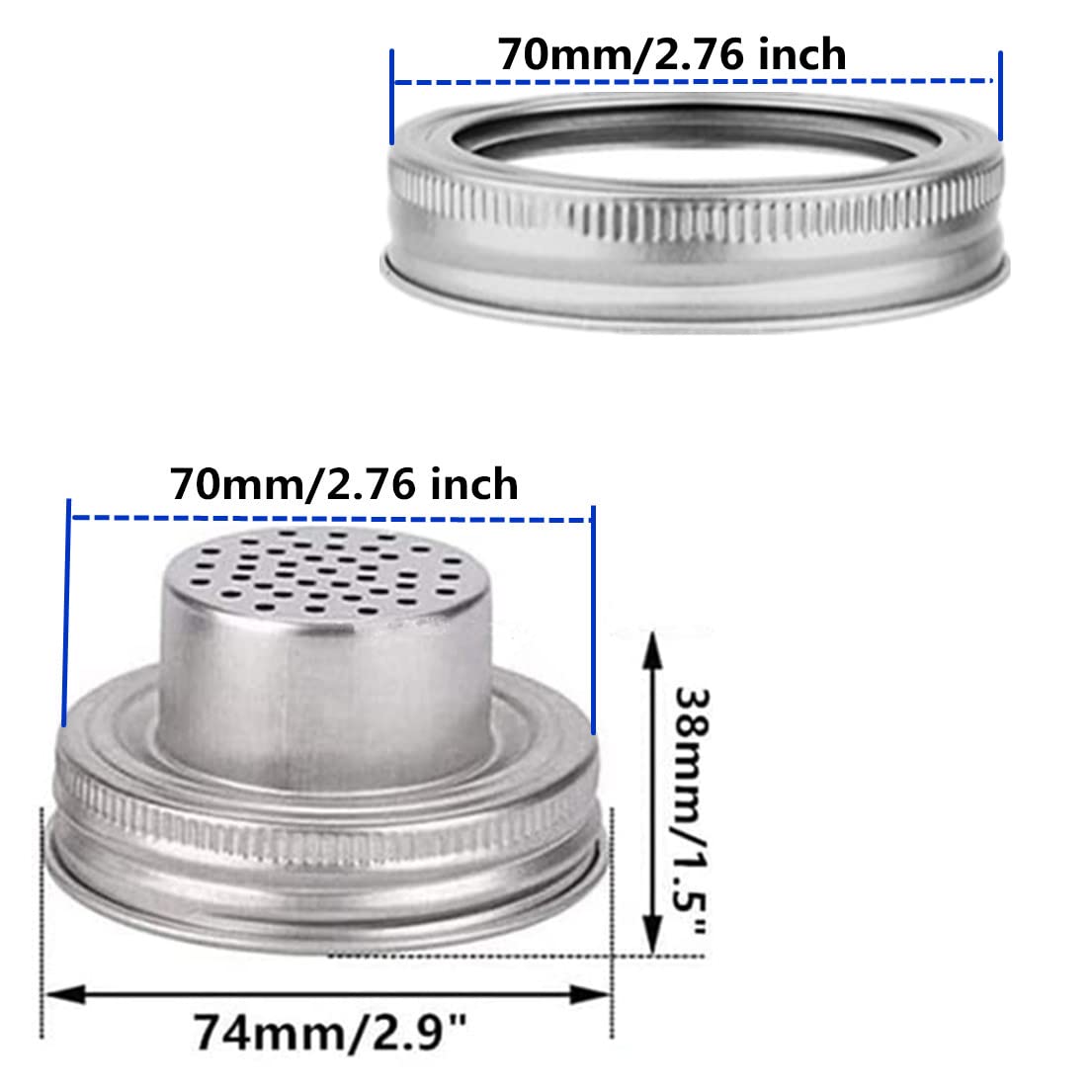 Mason Jars Shaker Lids Regular Mouth Sealing Lids For Mix Spices Canning Jar Lid Set Of 4