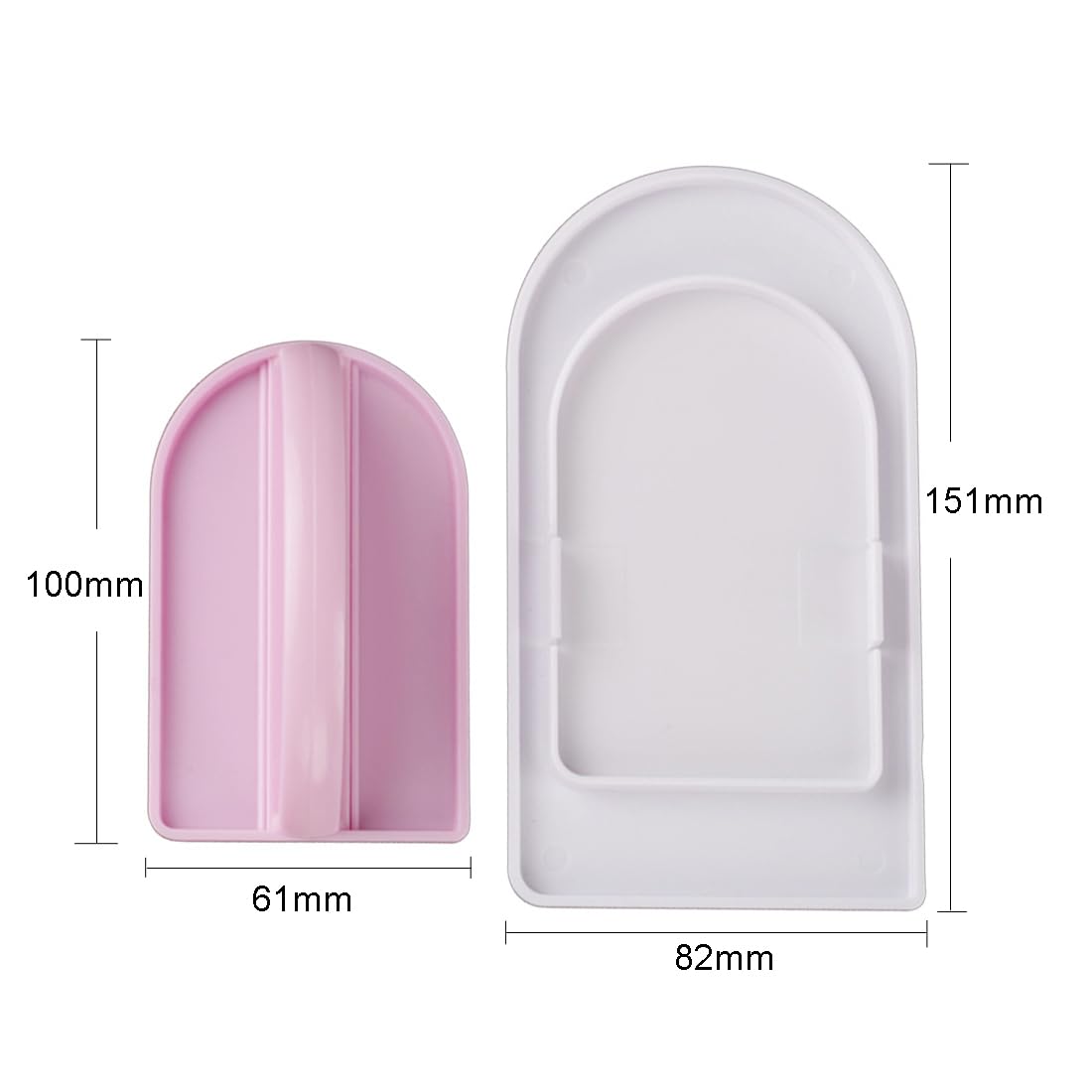 2 Pieces 2-In-1 Cake Smoother Tool Scraper With Handle Detachable Cake Icing Trowel Fondant Icing Smoother Polisher Cake Icing S