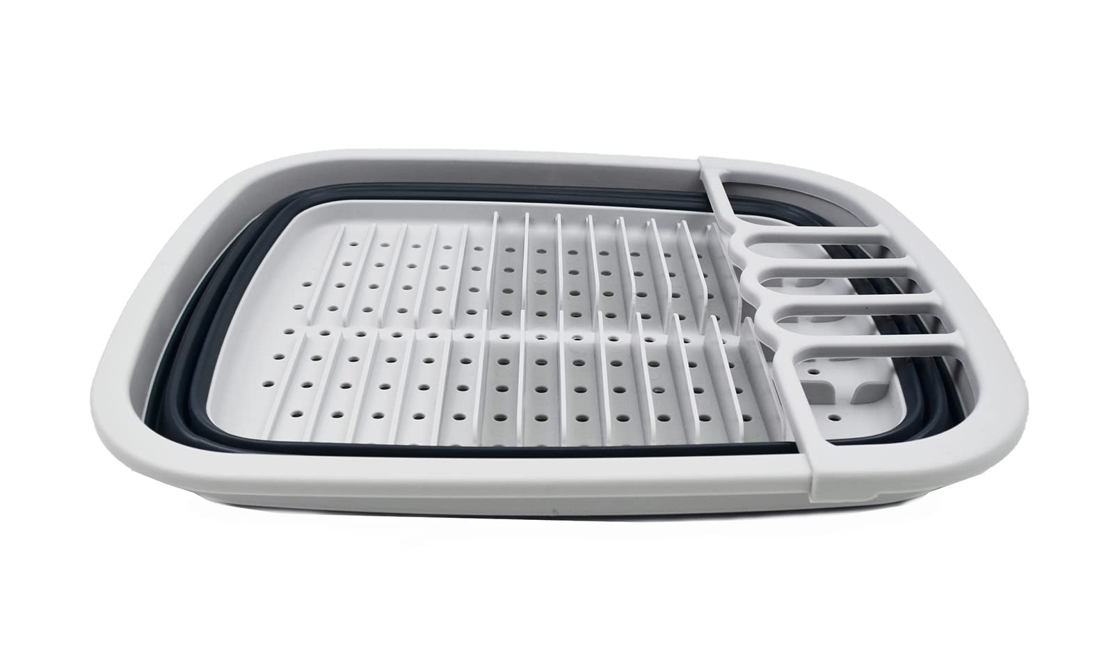 Sammart 8L (2.11Gallons) Collapsible Plastic Dish Drainer - Foldable Drying Rack Set - Portable Dinnerware Organizer - Space Sav