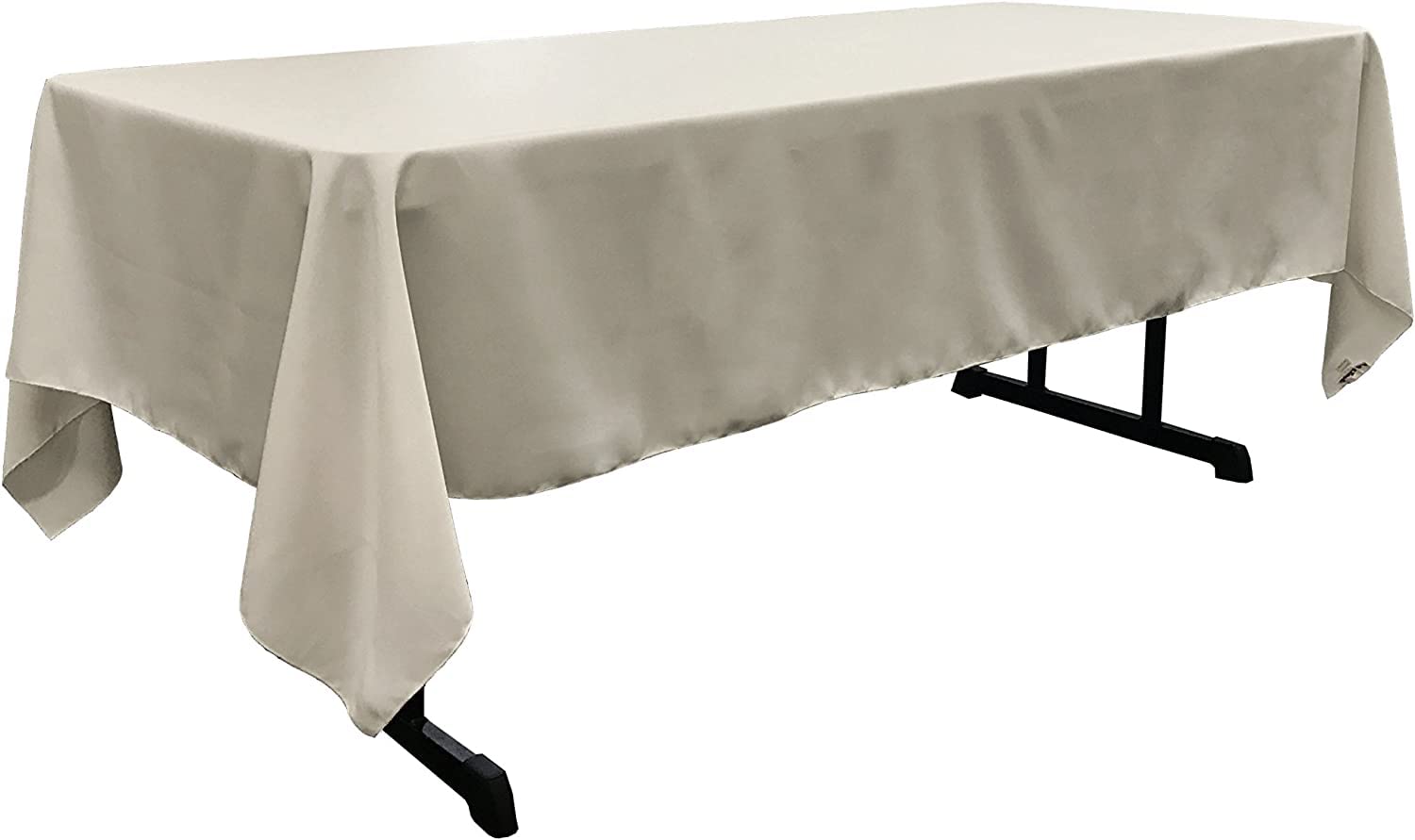 LA Linen Polyester Poplin Rectangular Tablecloth  60 by 120-Inch  Light Gray