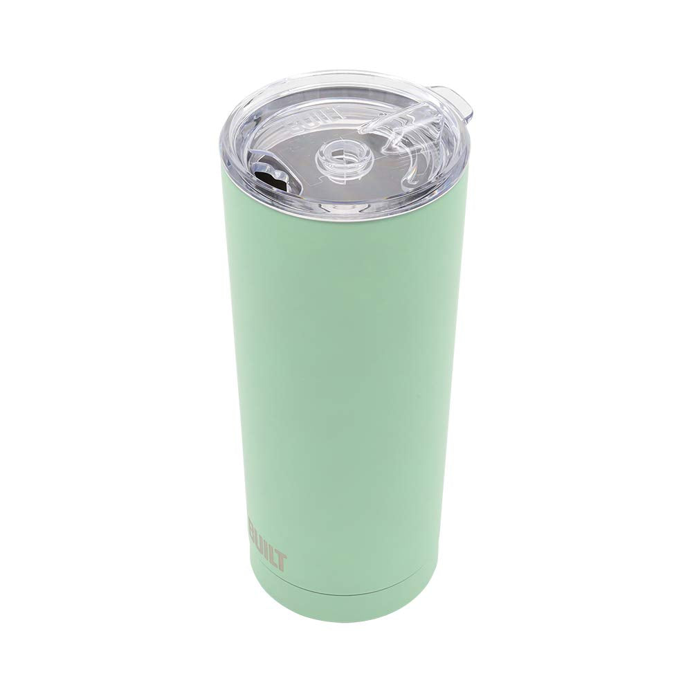 Built Double Walled Stainless Steel Tumbler Set With Replacement Lid, 2 Reusable Tritan Wire Straw Cleaning Brush In Gift Box, 1