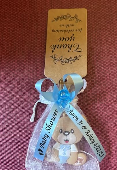 25 Personalized Ribbons Baby Shower Wedding Bridal Favor Quinceanera Baptism Invitations Mis Xv Aos Quinceanera Assembled Bows (