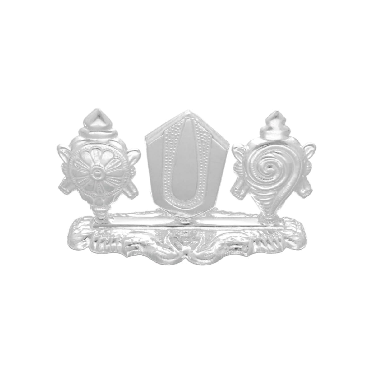 Sri Jagdamba Pearls 22 Gram Shankh Chakra Namah Silver Idol