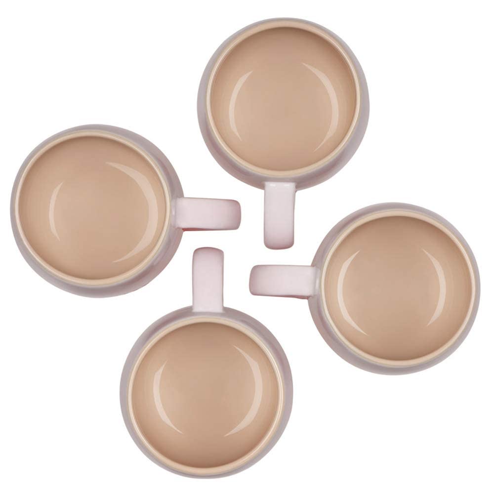 Le Creuset Stoneware Set of 4 Heritage Mugs, 13 oz. each, Shell Pink