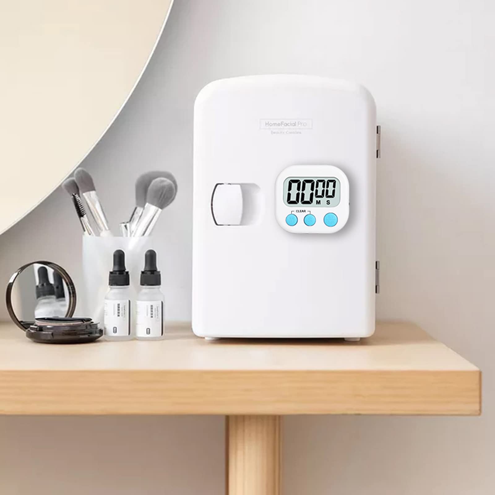 Wolpin Digital Kitchen Timer & Stopwatch, Countdown Large Digits, Loud Alarm, Magnetic Stand Round, For Cooking | Baking | Kids