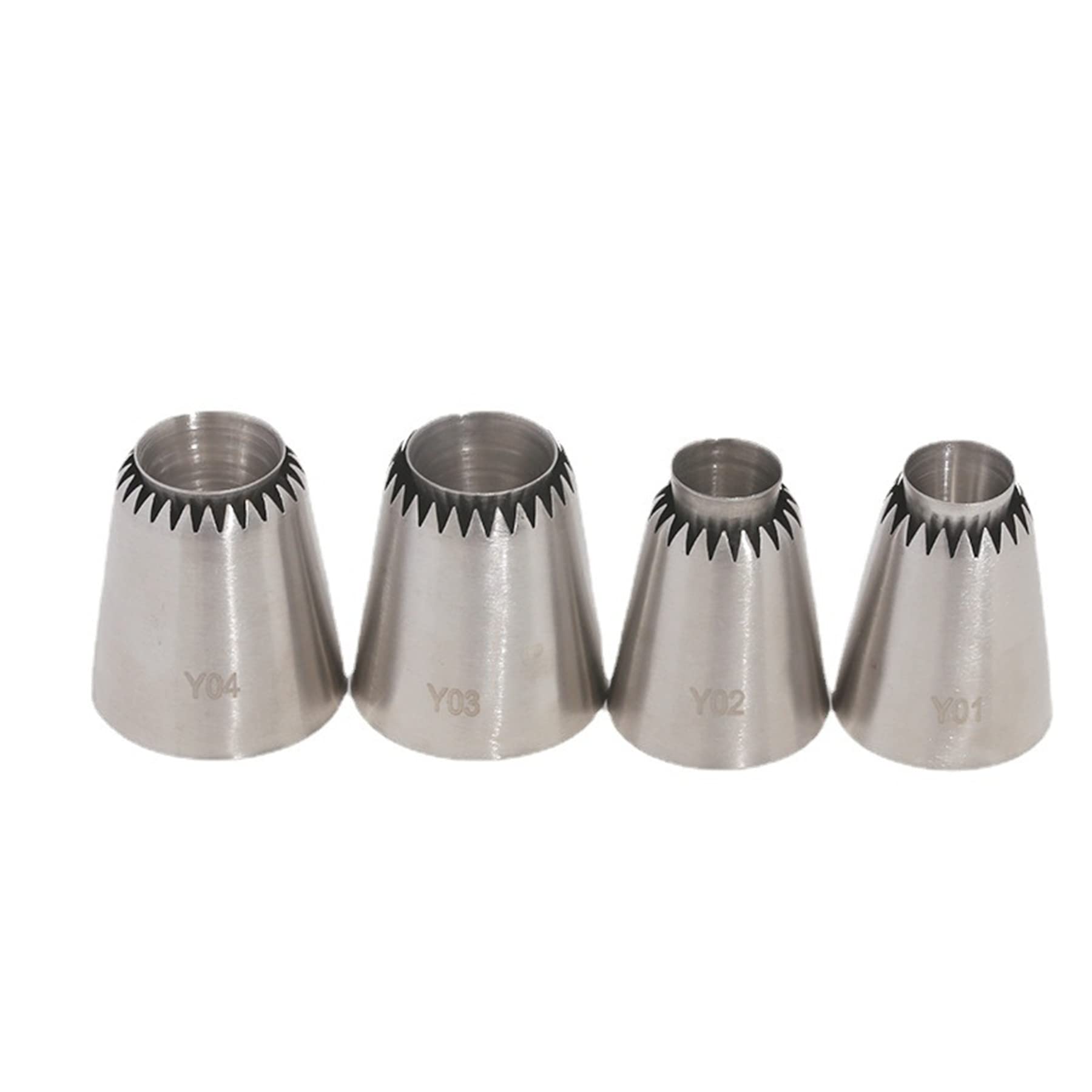 Fantasyday 4 Piece Stainless Steel Piping Tips Piping Nozzles Cake Decorating Supplies Cookies Cupcake Icing Decorating Supplies