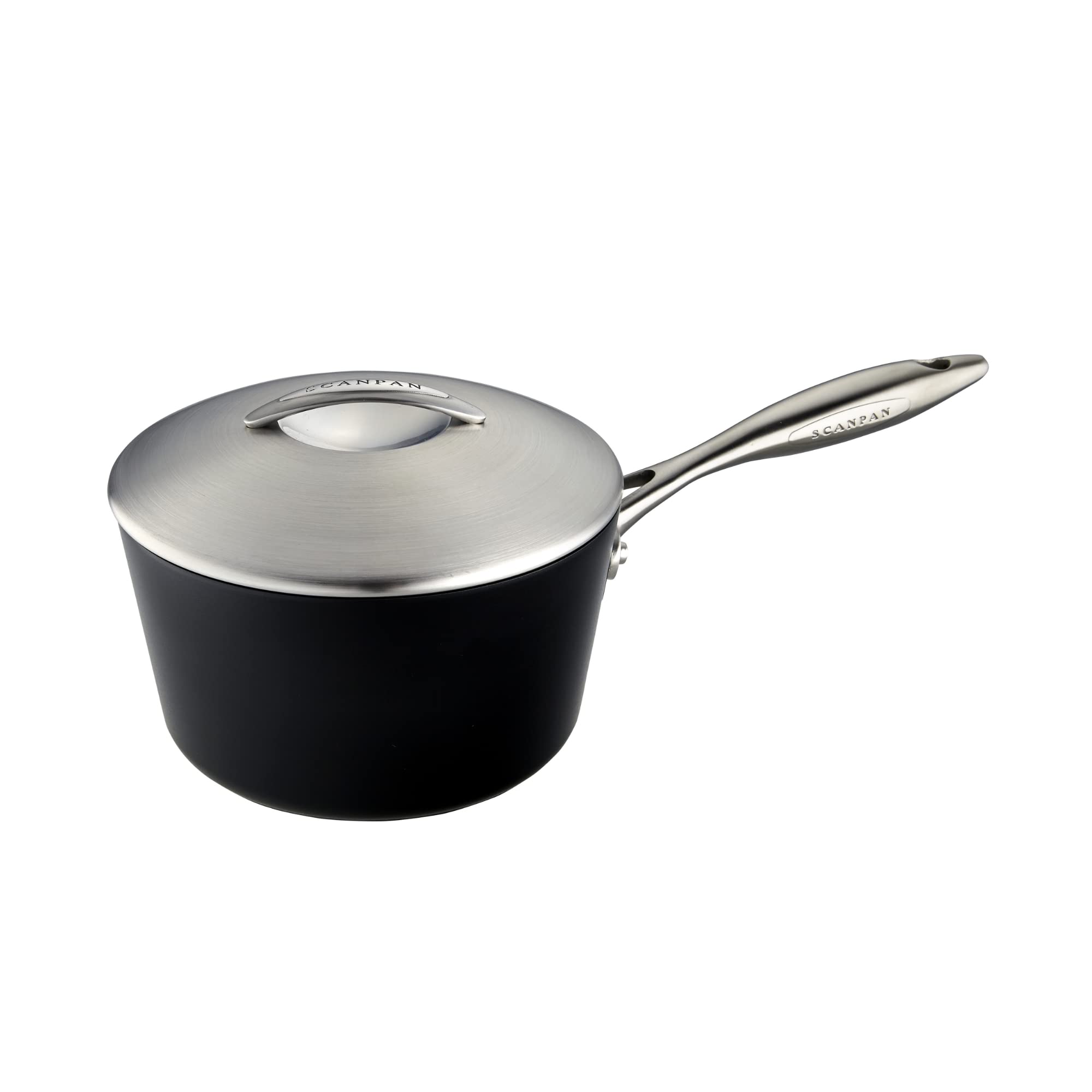 SCANPAN Professional 2 qt Saucepan with Lid - Easy-to-Use Nonstick Cookware - Dishwasher, Metal Utensil & Oven Safe - Made in De