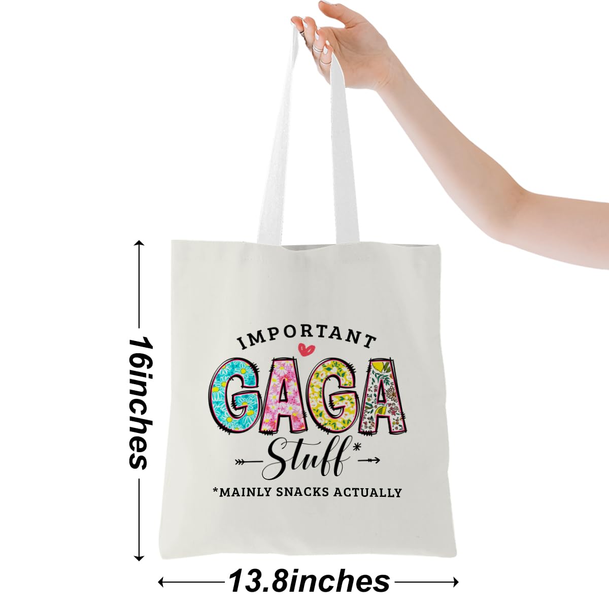 Grandma Gifts Gaga Tote Bag From Granddaughter Beach Bag Book Shopping Reusable Grocery Bags For Women Female Mom Nana Grandmoth