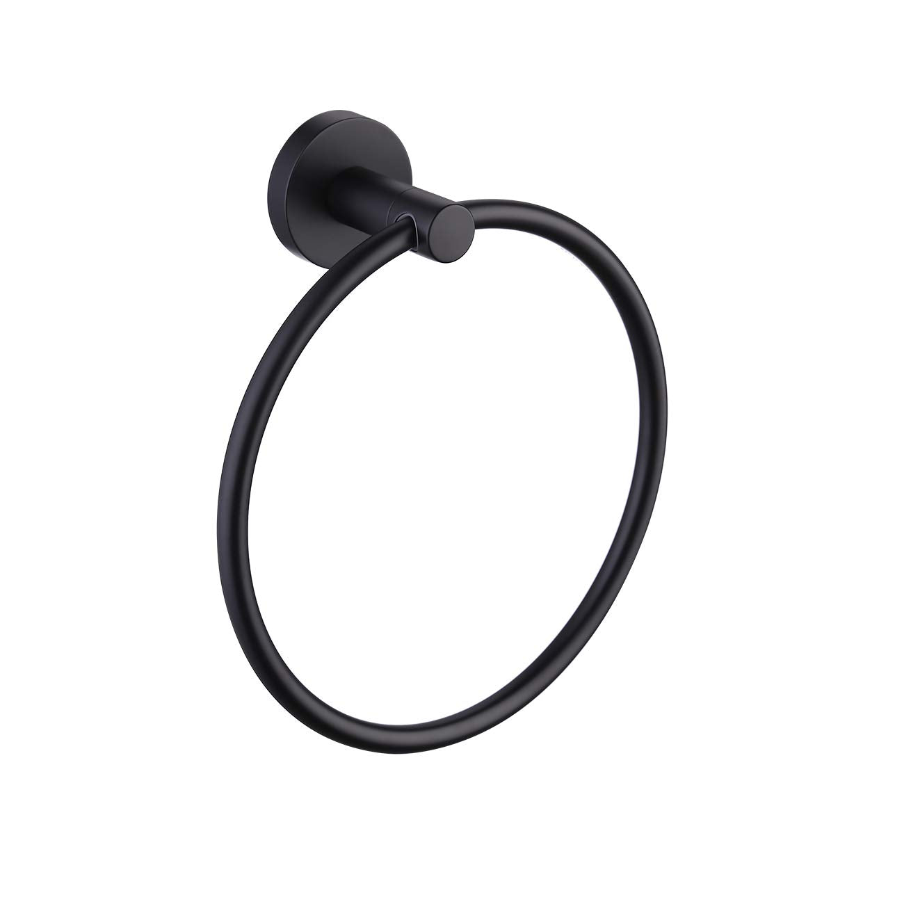 Kes Matte Black Towel Ring Hand Towel Holder For Bathroom, Kitchen Bath Towel Holder Hangers Heavy Duty Storage Round Wall Mount