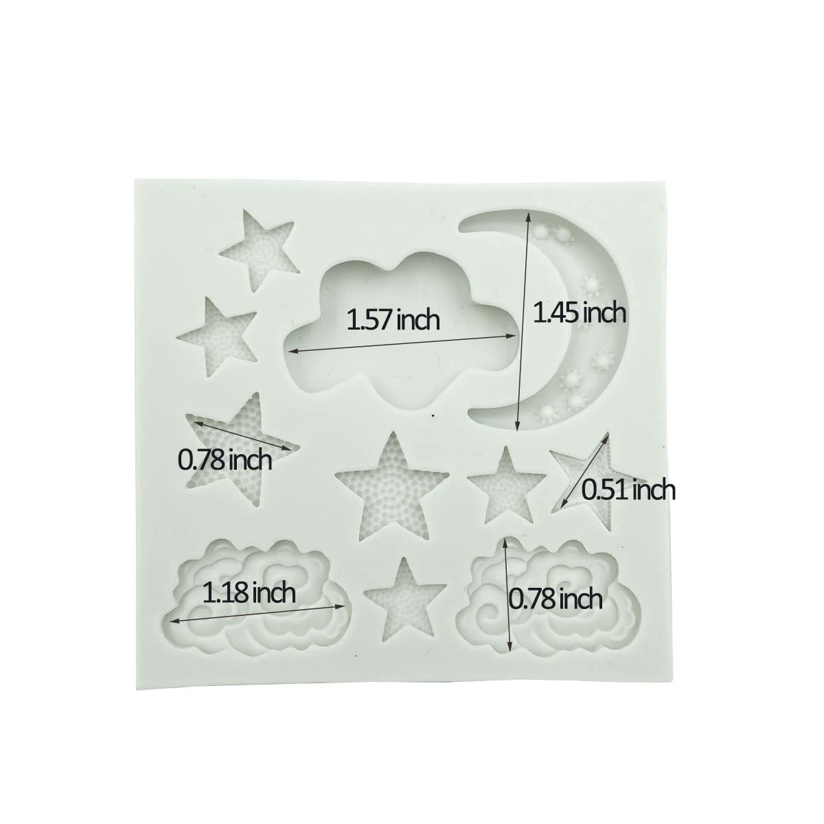 Star Moon Clouds Shaped Silicone Fondant Molds, Candy Chocolate Molds For Diy Cake Fondant Cookie Pudding Gum Paste Cupcake Cake