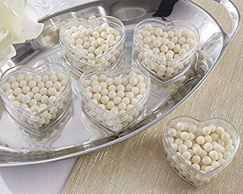 48Pcs 4Ml 0.14Oz Mini Empty Clear Refillable Plastic Heart Shape Pot Jars Cosmetic Sample Containers With Lids Best For Nail Pow