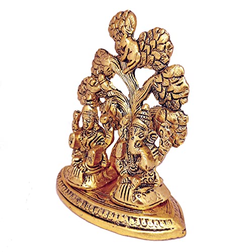 Kridaykraft Laxmi Ganesh Metal Statue/Murti For Diwali Pooja Good Luck,Laxmi Ganesh Idol For Home Decor,Religious Gift Showpiece
