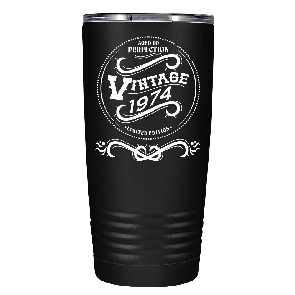 1974 Aged To Perfection Vintage | 46Th Birthday Gifts For Men And Women | Funny Vintage 46 Year Old Presents | 20 Oz Party Stain