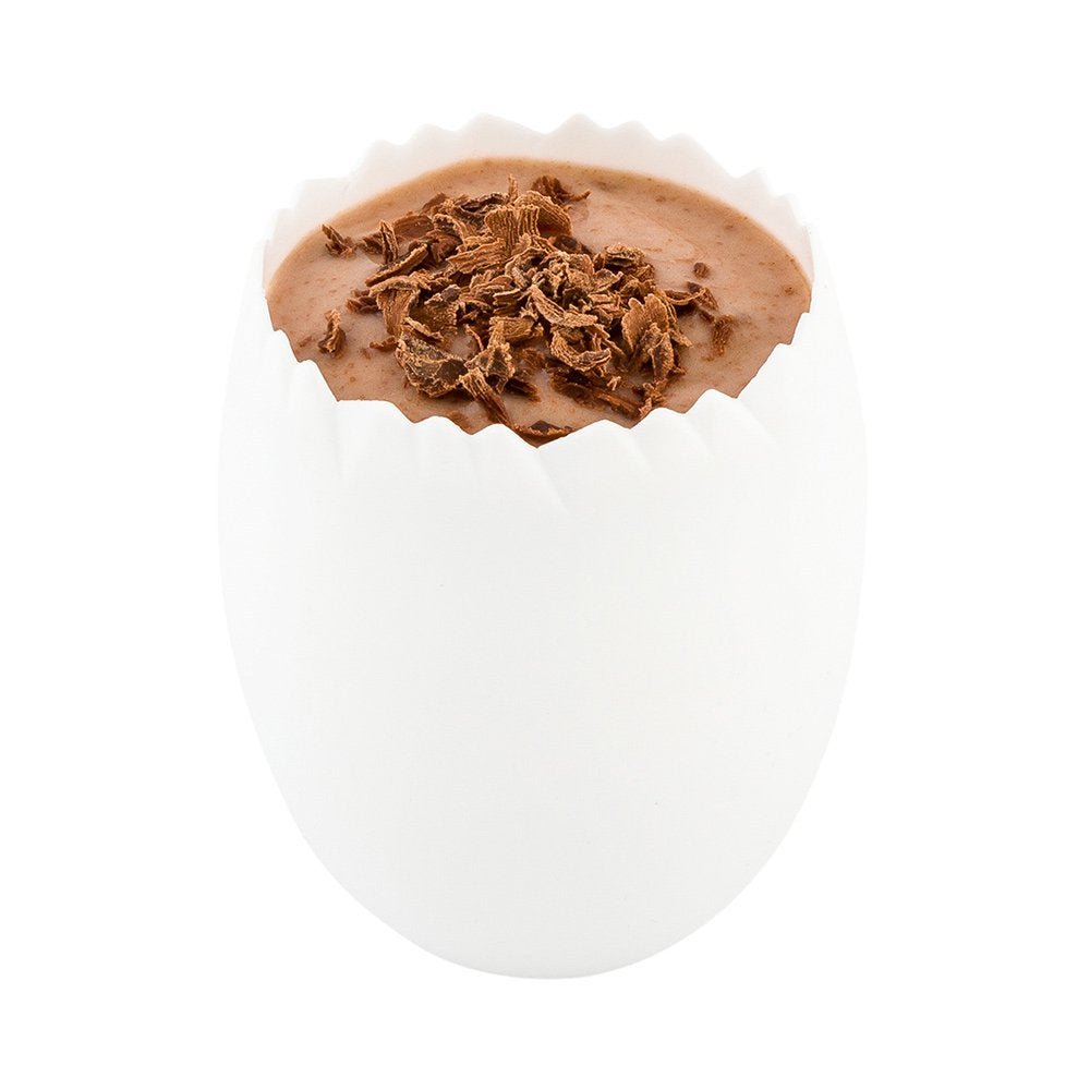 Restaurantware 2 Ounce Dessert Cups 100 Disposable Pudding Cups - Cracked Egg Design Serve Appetizer Or Desserts White Plastic P