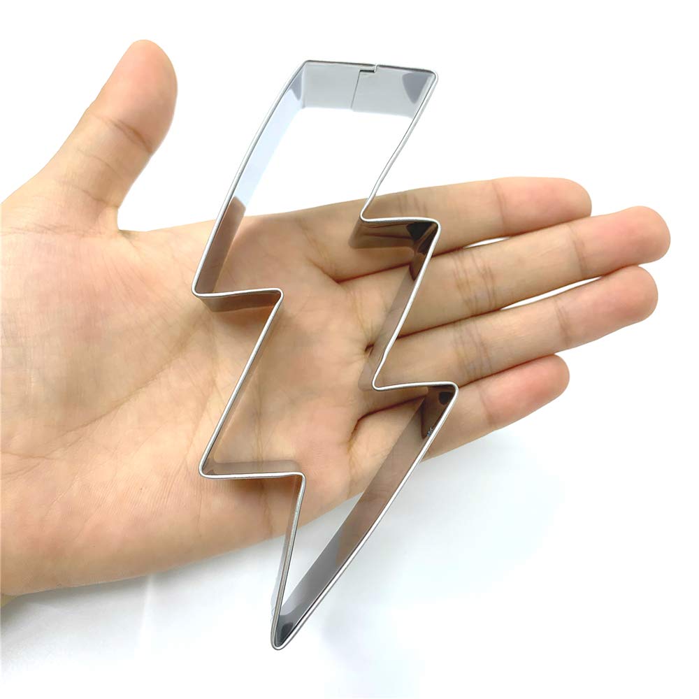 Liliao Flash Lightning Bolt Cookie Cutter Biscuit Fondant Cutters For Kids Birthday Party - 2.2 X 4.6 Inch - Stainless Steel