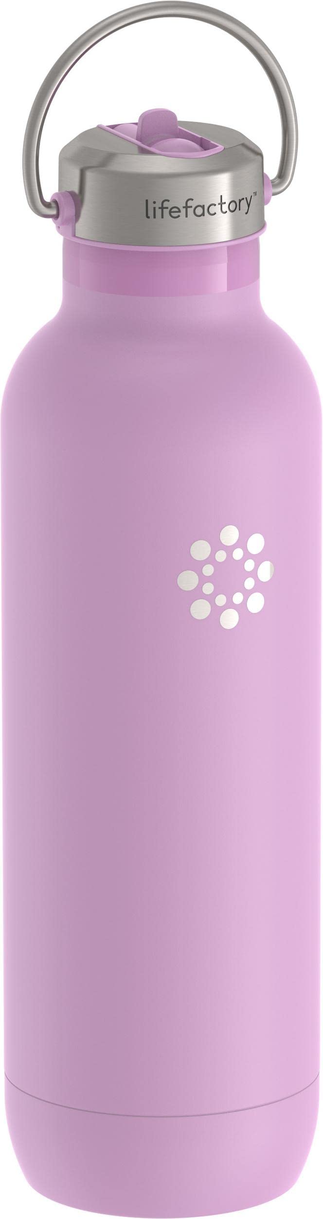 Lifefactory Stainless Steel Vacuum Insulated Sports Bottle With Straw Cap, 24 Ounce, Pink