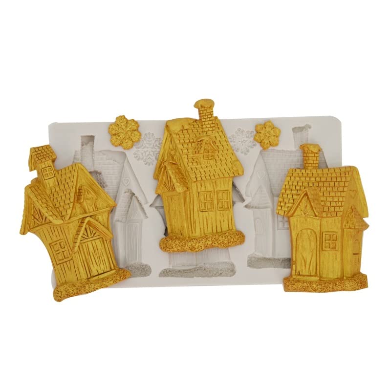 Cestony Christams Gingerbread House Silicone Molds For Diy Cake Fondant Biscuit Cookies Soap Sugar Pudding Chocolate Hard Candie
