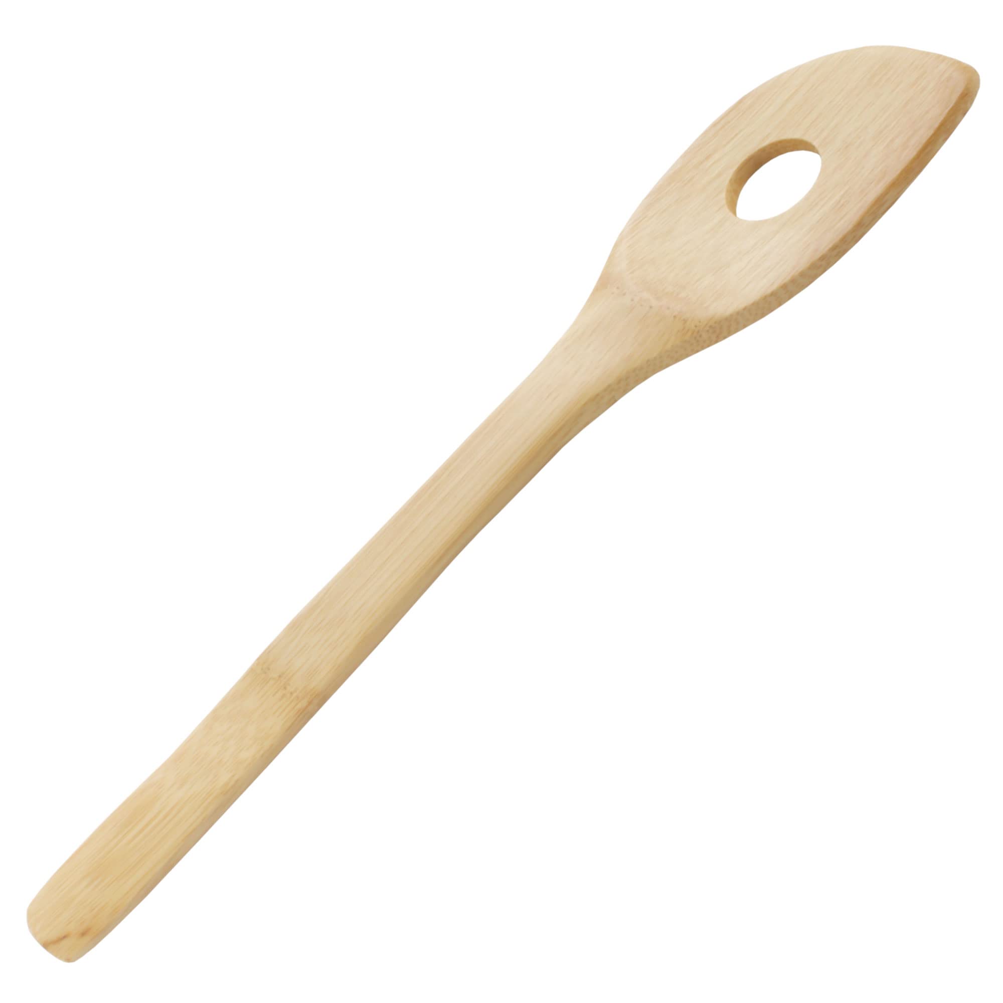 Bamboo Serving/Cooking Utensils - B20 - Curved Spatula/Paddle With Hole - 5 Pieces