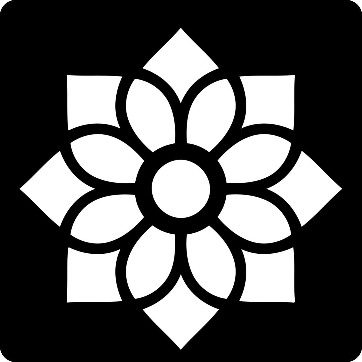 Kachi Pencil Flower in Round Shape Craft Stencil for Painting Art Big Size 12x12 inch Reusable Stencil for Painting, Fabric, Gla