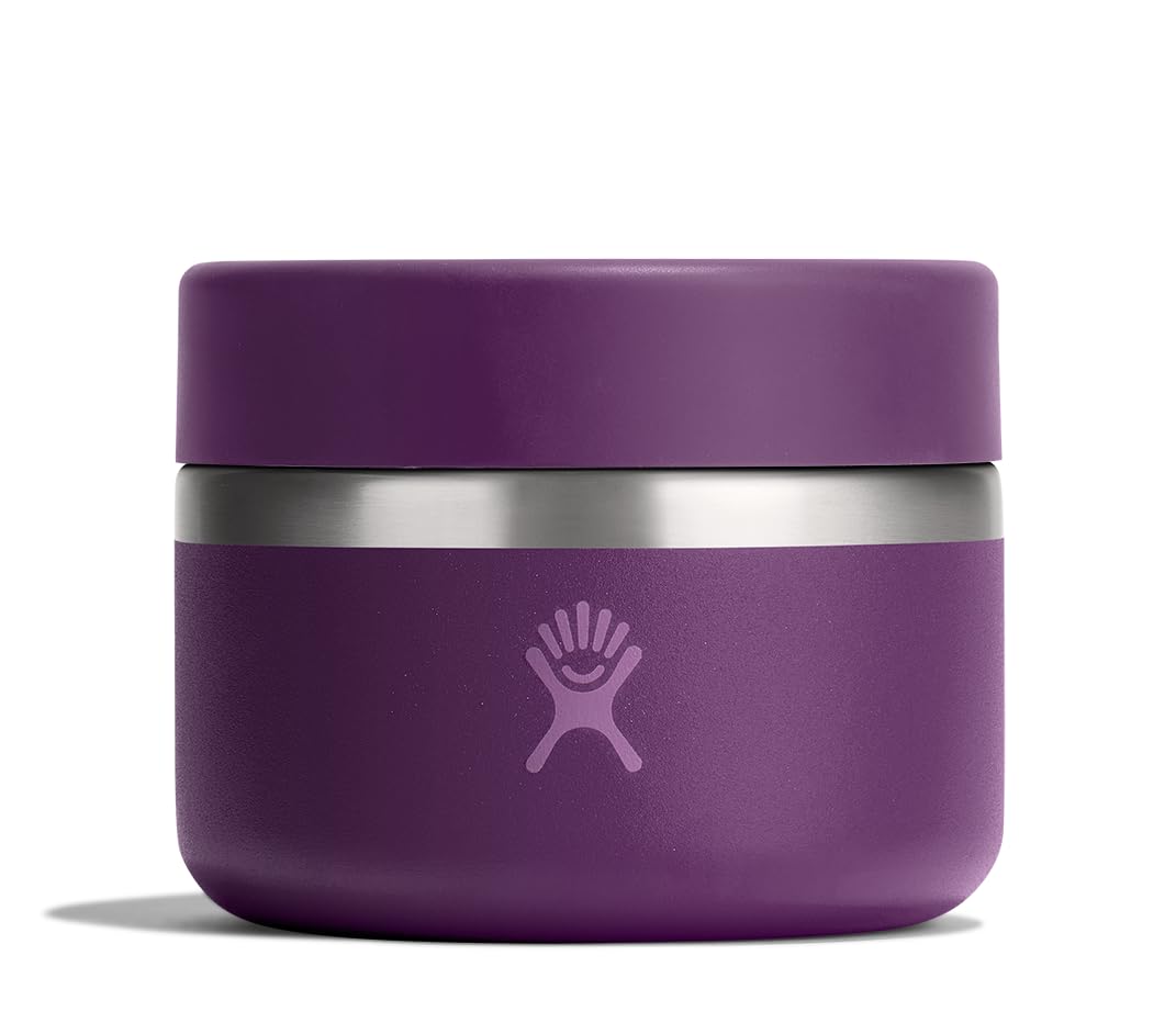 Hydro Flask Food Jar - Insulated Stainless Steel, Snack Travel Container for Hot Food, Lunch, & Soup 12 Oz Beachplum Purple