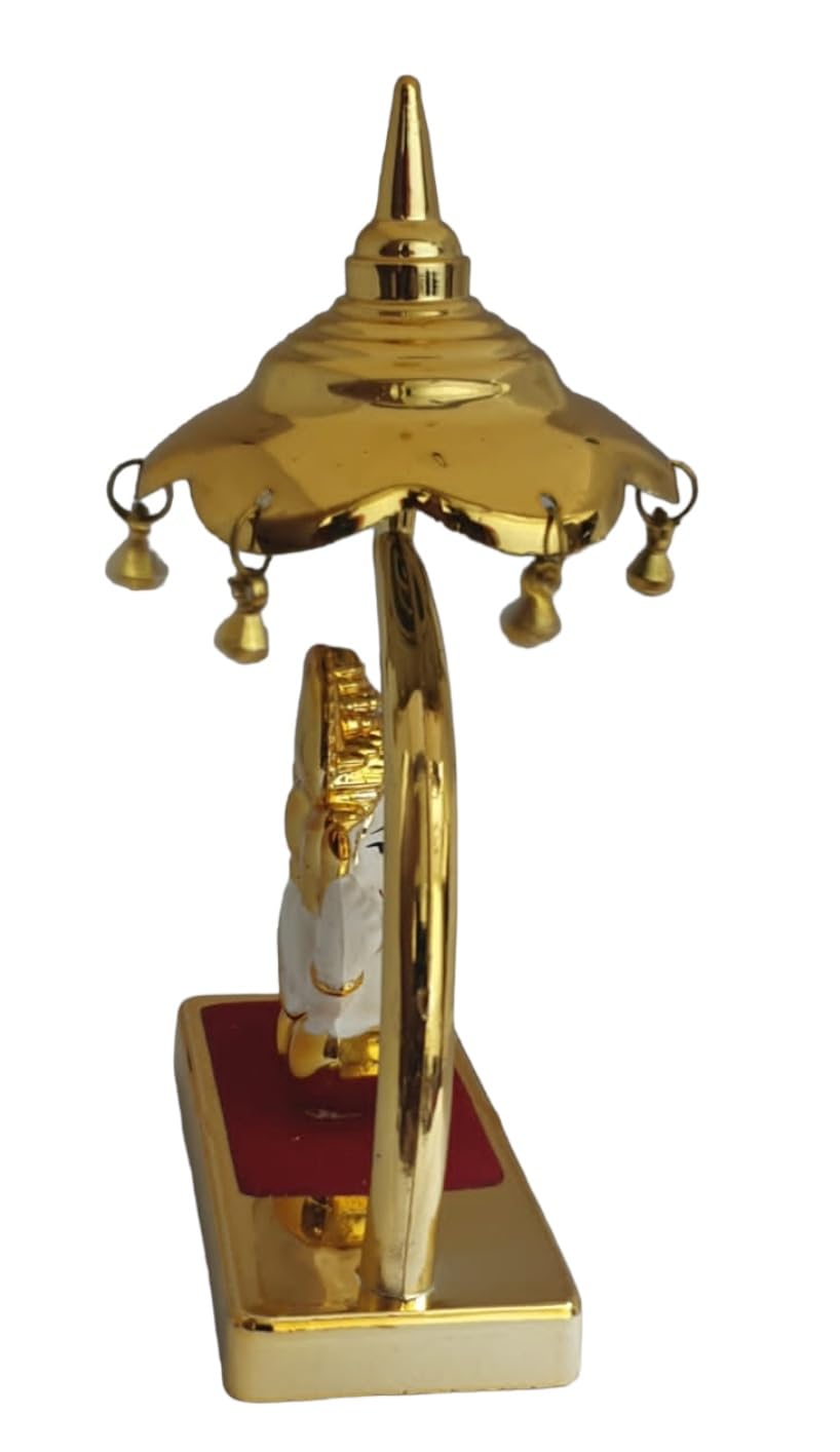 Anvik Gold Plated Lord Ganpati/Ganesha Idol For Car Dashboard, Desk, Office Table,Study Table,Diwali/Ganesh Chaturthi Decoration