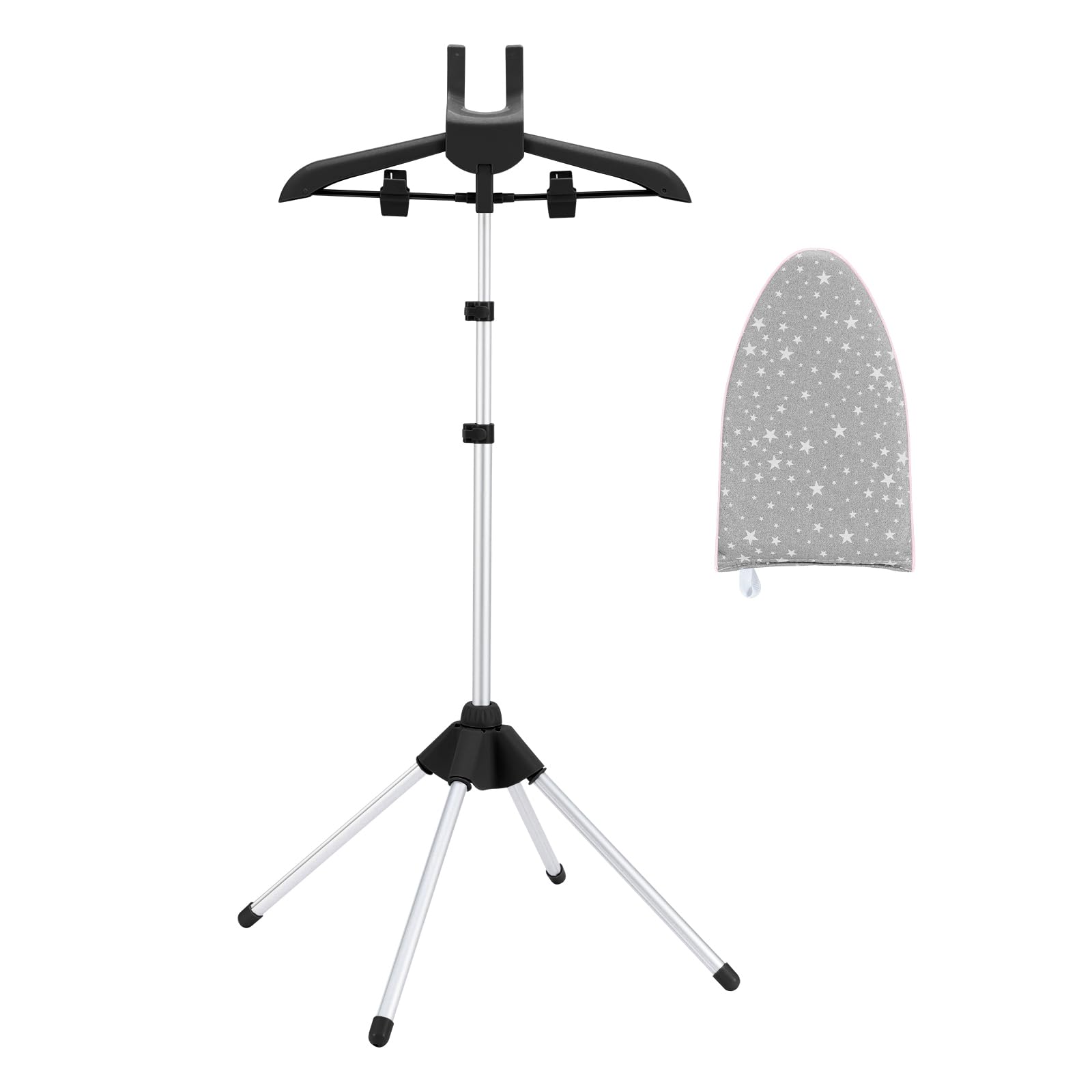 Cinpiuk Garment Steamer Rack & Garment Steamer Ironing Glove For Steaming Clothes, Adjustable Garment Hanger Standing Handled Mi