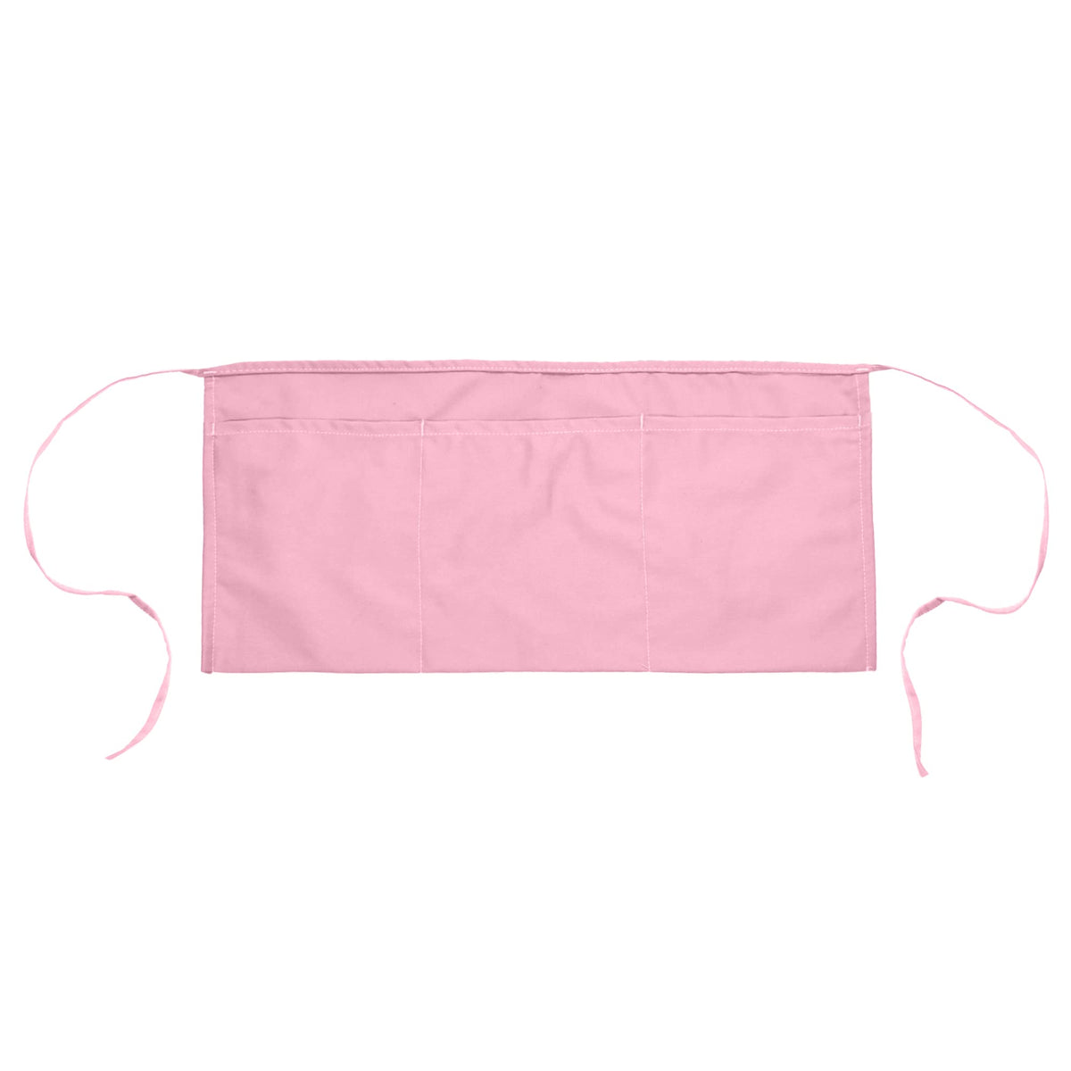 Dalix Waist Aprons Commercial Restaurant Home Bib Spun Poly Cotton Kitchen (3 Pockets) (1, Pink)